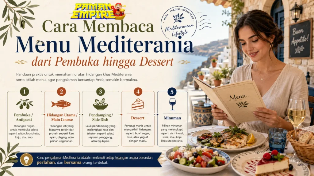 Panduan membaca menu Mediterania dari hidangan pembuka hingga dessert