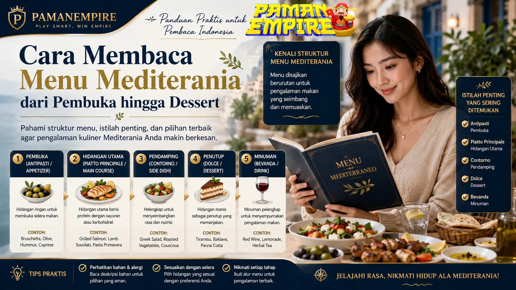 Panduan memilih minuman dan dessert Mediterania berdasarkan rasa, aroma, suhu, dan tekstur