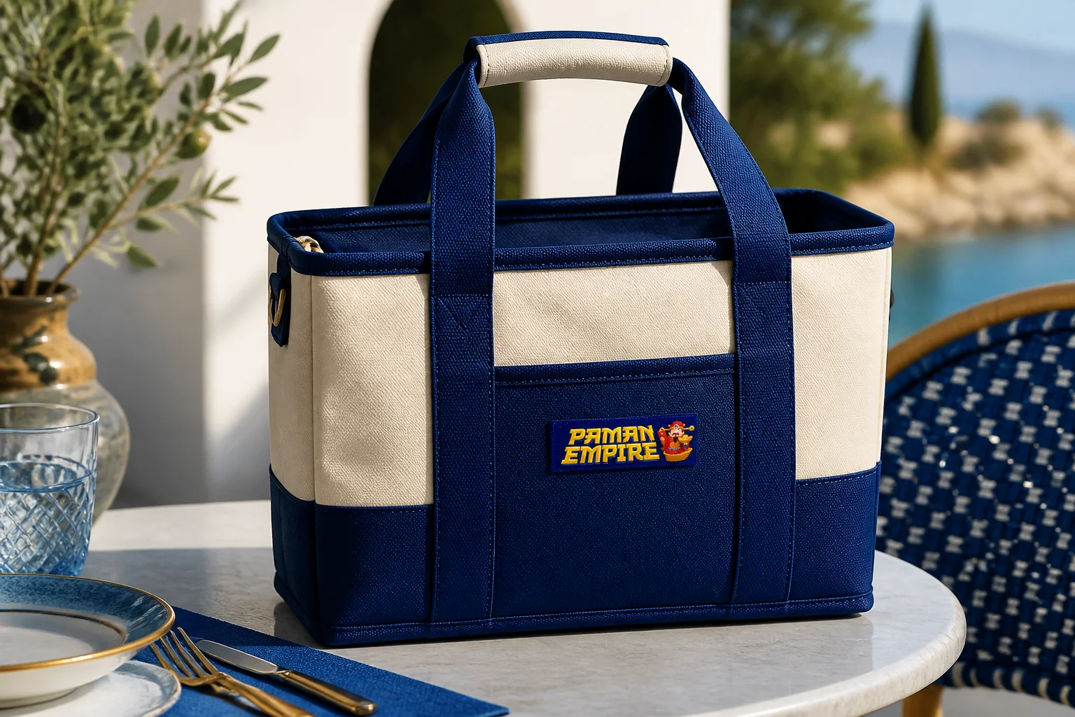 Cafe Med x Paman Empire Cobalt Table Tote