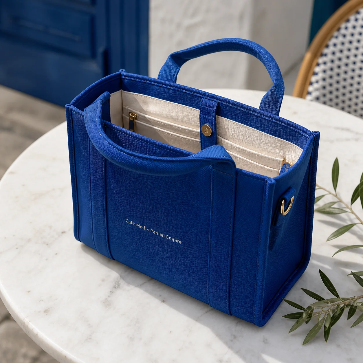Cafe Med x Paman Empire Cobalt Table Tote