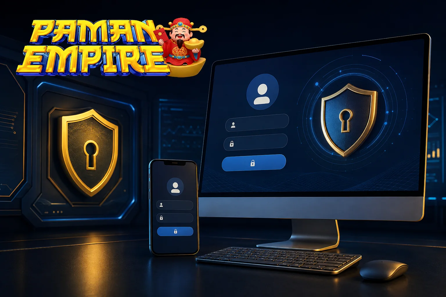 Paman Empire Login melalui perangkat desktop dan mobile dengan perlindungan akun