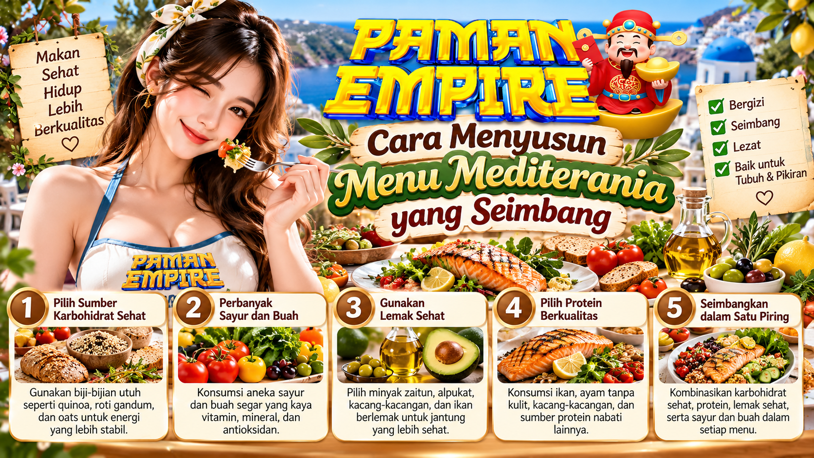 PAMANEMPIRE: Cara Menyusun Menu Mediterania yang Seimbang